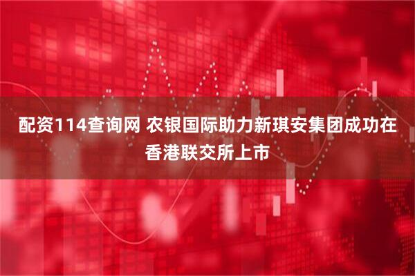 配资114查询网 农银国际助力新琪安集团成功在香港联交所上市